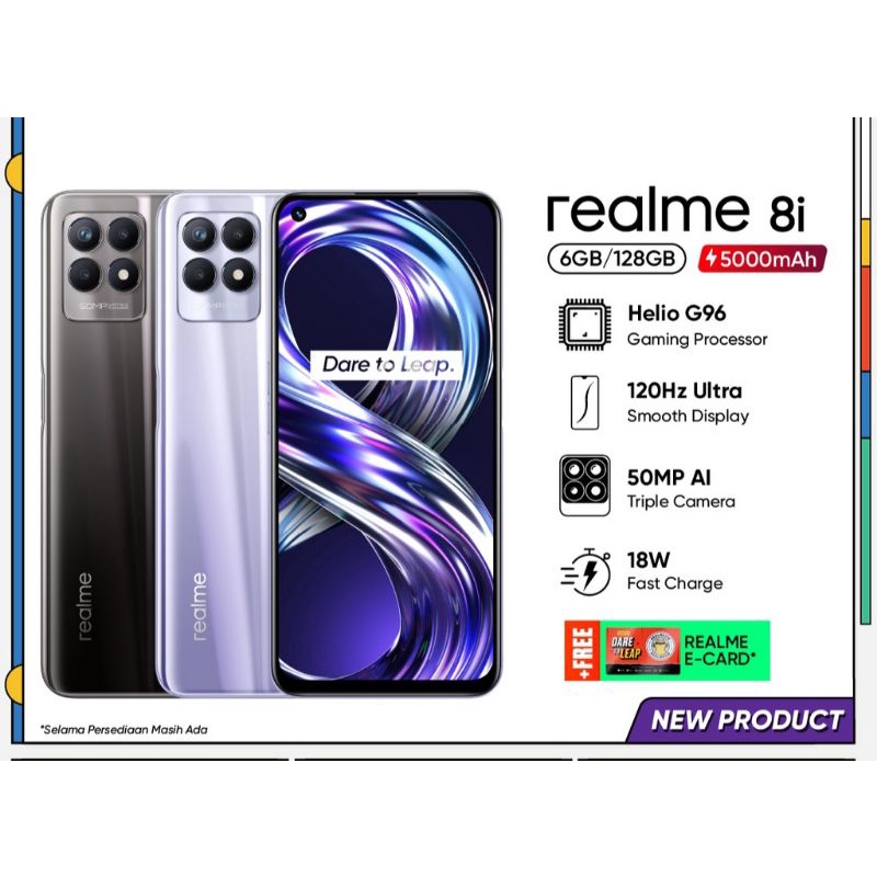 HP realme 8i 6/128GB [HelioG96, 5000mAh Mega Battery, 50MP AI Triple