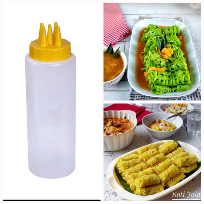 Jual Cetakan Roti Jala Botol roti jala 900ml plastik unggul | Shopee