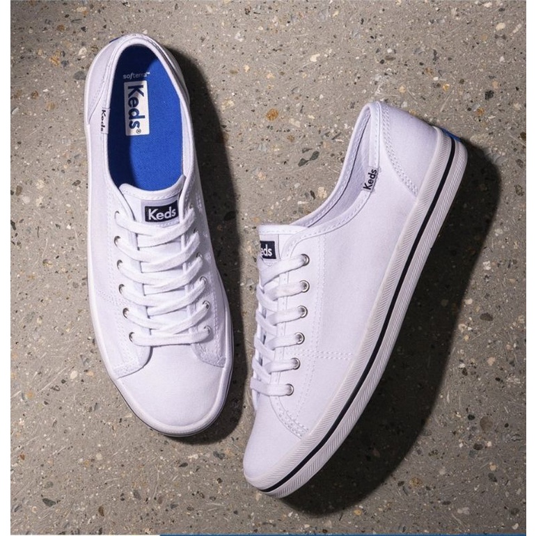 KEDS SEPATU WANITA- KICKSTART WHITE CANVAS