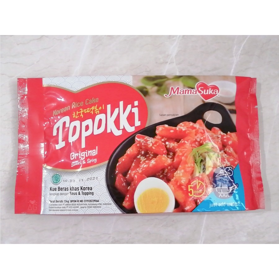 KHAS Topokki Instan Korea Rice Cake MamaSuka toppoki HALAL tetteboki 134 gr