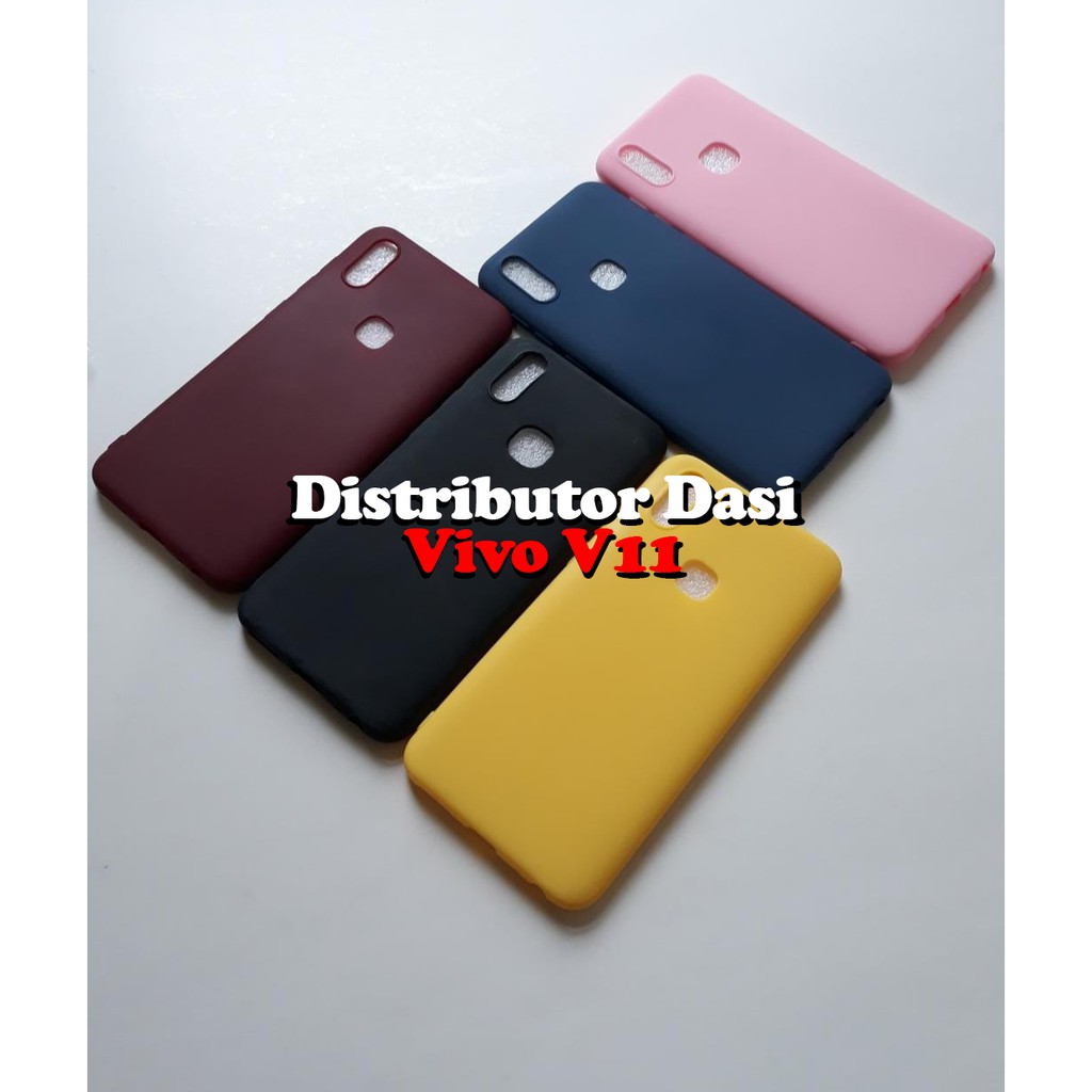 candy macaron softcase case tebal kondom hp Vivo V11 Pink maroon kuning hitam navy