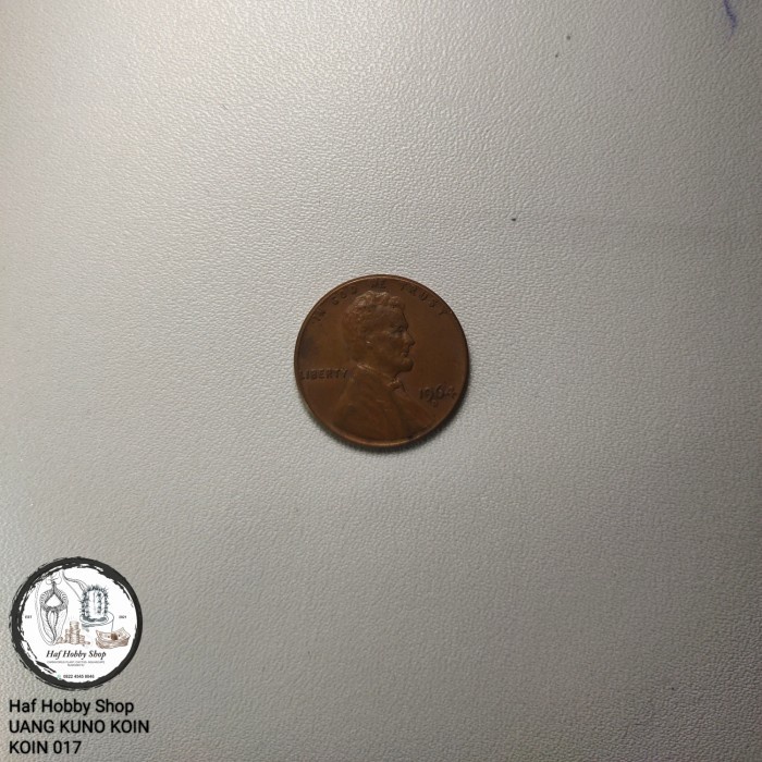 Koin Kuno 1 Cent Lincoln USA Tahun 1964 D