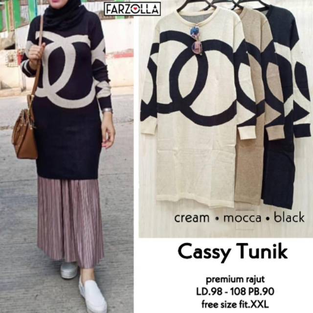 BAJU TUNIK RAJUT TERBARU / TUNIK RAJUT KEKINIAN MURAH / RAJUT LENGAN PANJANG MUSLIMAH /PREMIUM RAJUT