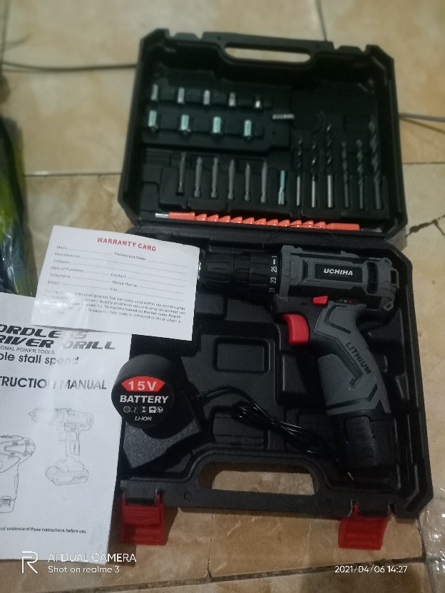 Mesin Bor Cordless 10mm Full Set 15v Harga Promo Japan Tehnology