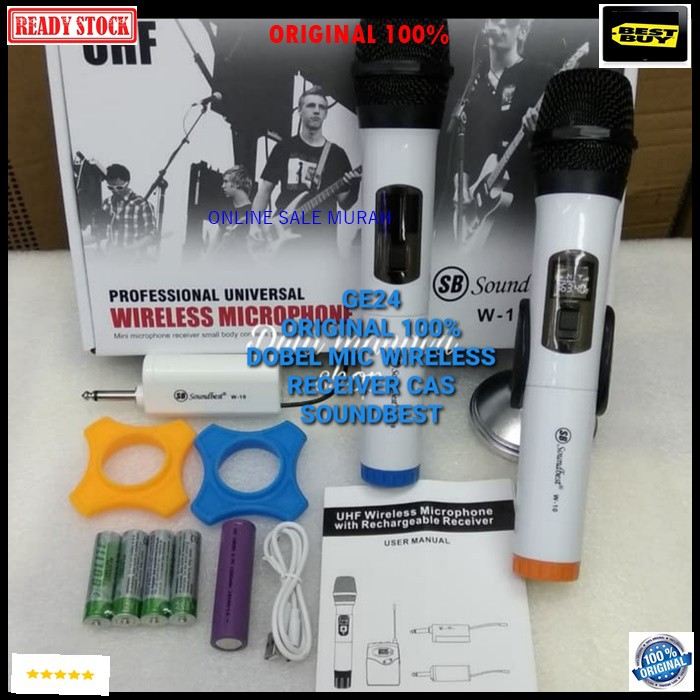 G24 Original soundbest dobel mic wireless receiver cas casan mik microphone mikrophone wireles pro audio sound sistem vokal vocal karaoke profesional panggung asli G24   BISA SEGALA JENIS AUDIO SOUND RECEIVER PAKE BATERAI CAS 18650 BONUS BUSA MIC DAN KARE