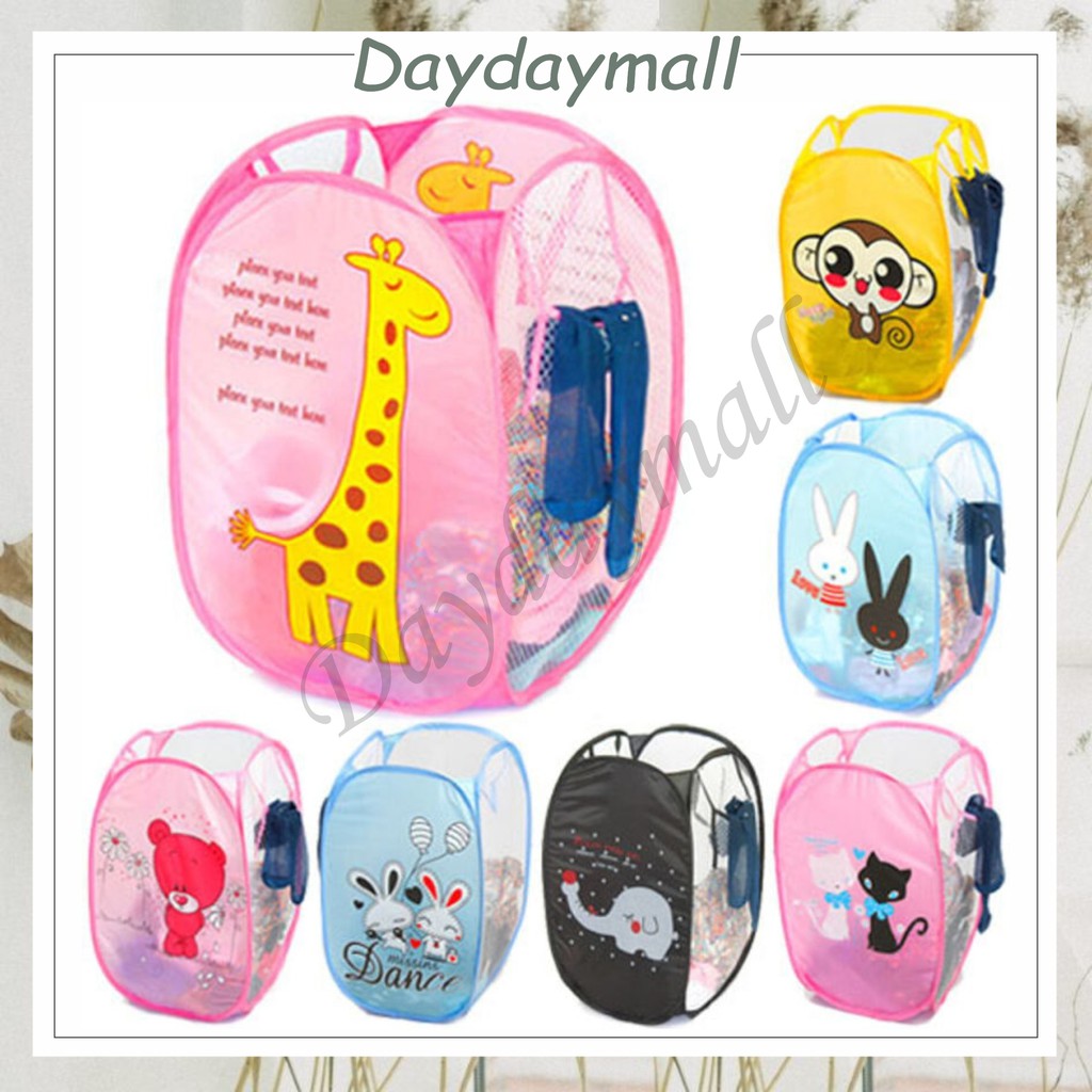 DD33 Keranjang Baju Basket sama plastik yg terdapat pada foto MOTIF lipat karakter lucu (1KG=13PCS)