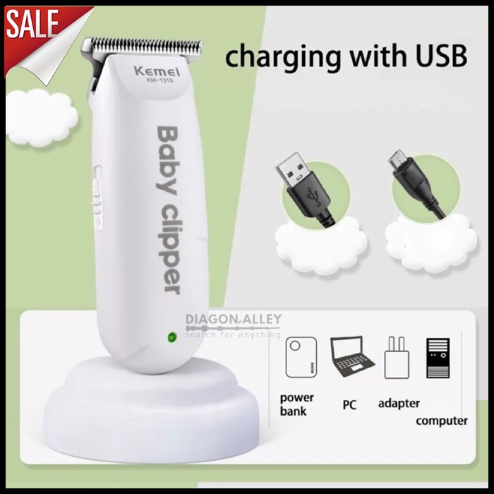 Clipper Rambut Bayi Anak Alat Cukur Kemei Mini USB Baterei