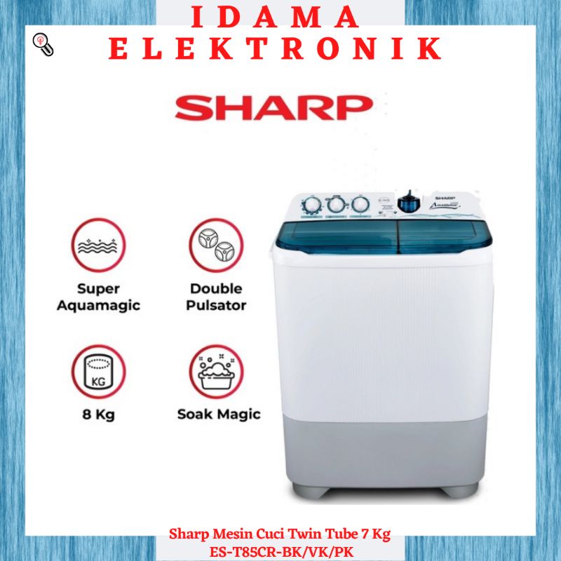 SHARP Mesin Cuci ES-T85CR-BK