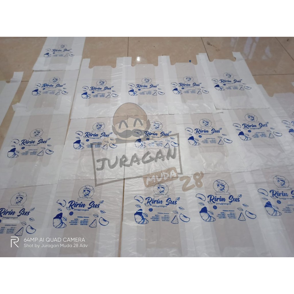 Custom Cetak Sablon Plastik Kresek HDPE / Plastik Olshop - 200 PCS