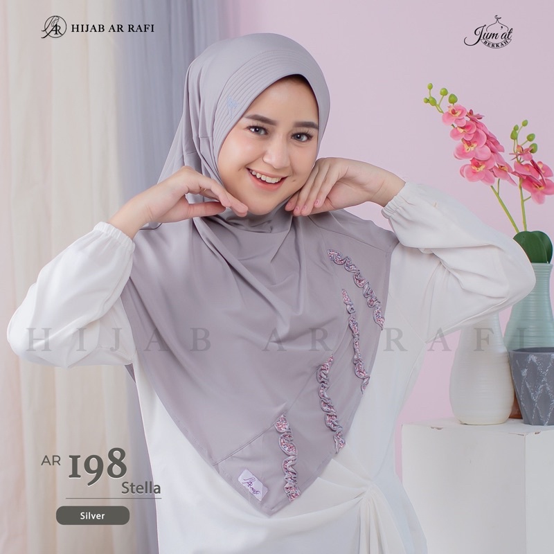 TERLARIS ✔️Hijab arrafi AR 198 hijab instan | INAYAHHIJAB-Silver