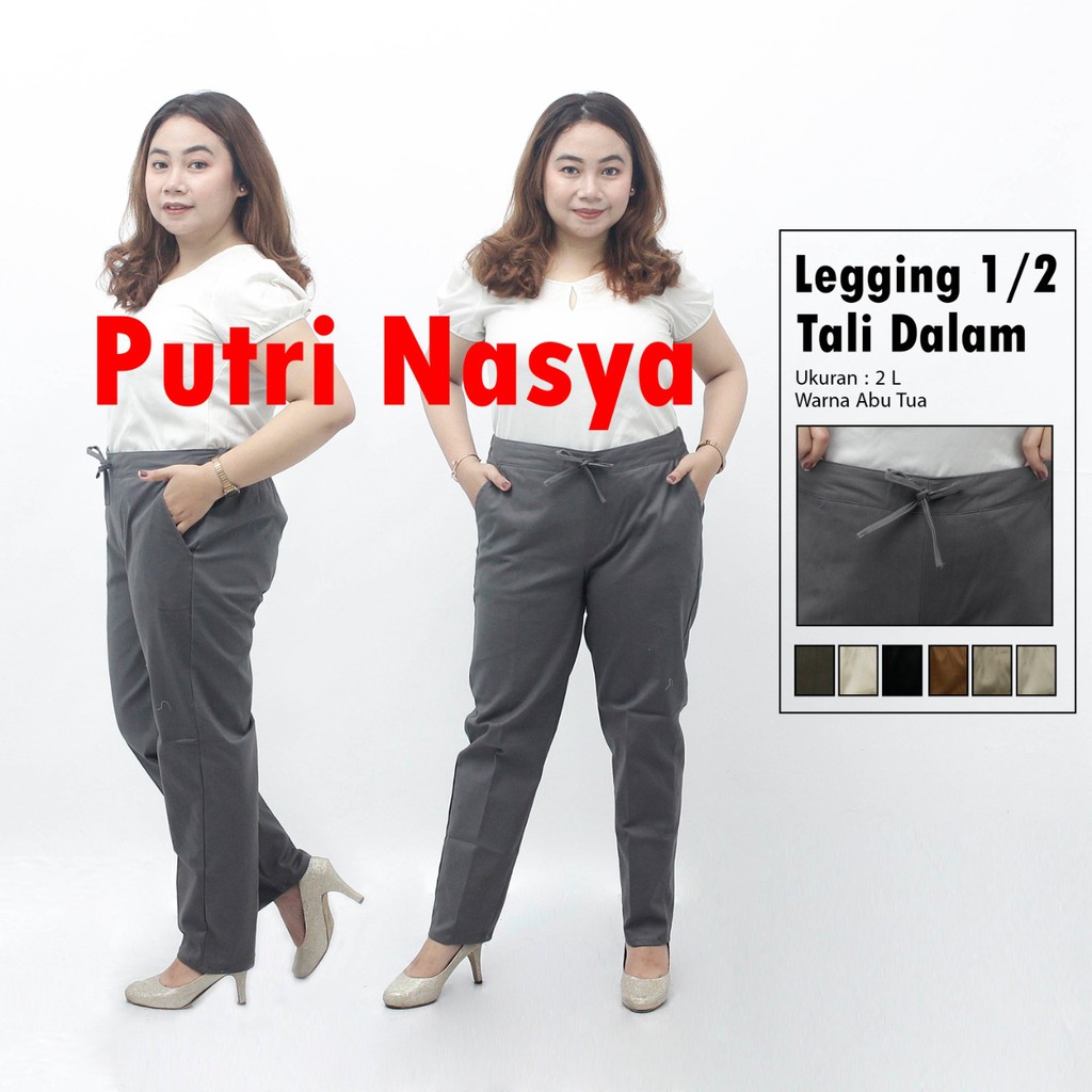 Celana jumbo kantor legging 1/2 karet dalam / celana bigsize / celana formal / celana wanita jumbo