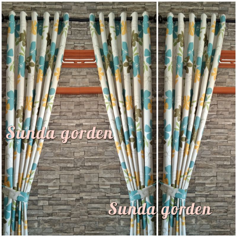 gorden blackout hordeng jendela motif bunga minimalis ( tinggi 250 cm )