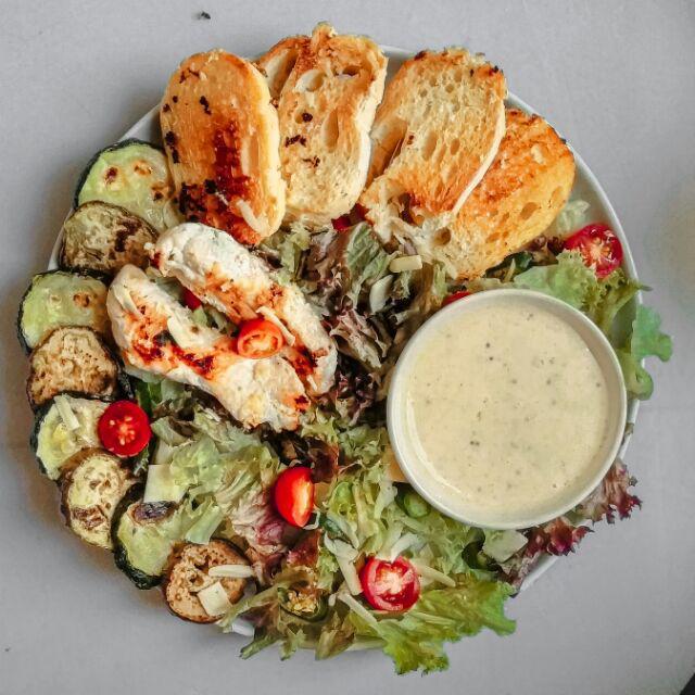 Piring Dinner Keramik Warna Abu Kehijauan/piring Salad/piring Saji Cantik