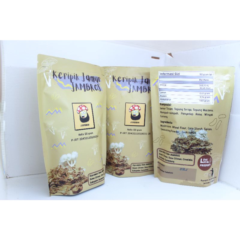 

Keripik Jamur/Jamur crispy Jambros rasa Rumput Laut