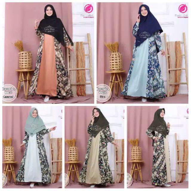 Gamis Batik Syari Satin Lembut Kasandra
