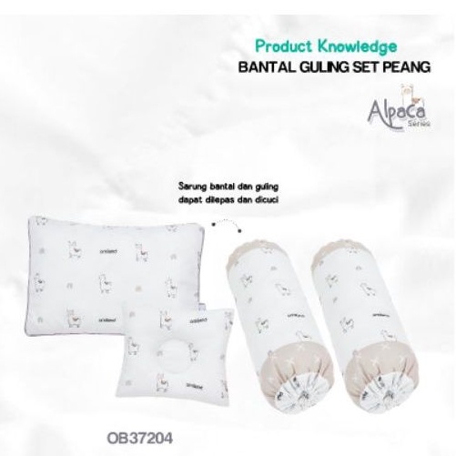 Omiland Baby B+G Bantal Bayi SET Guling  peang Alpaca seri cream/biru