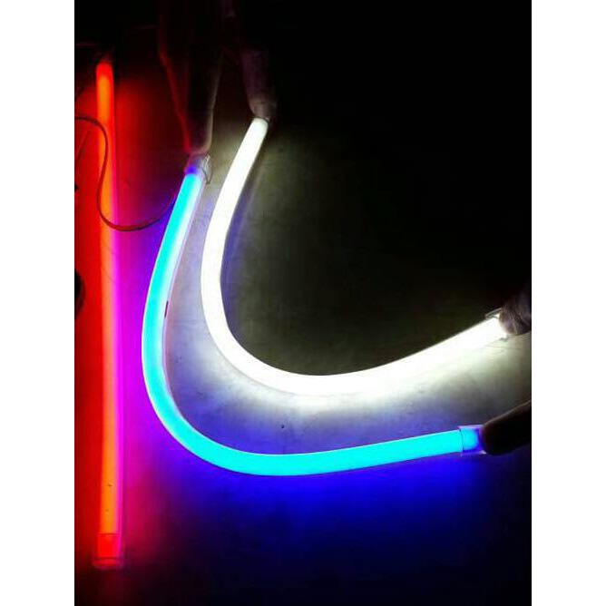 LED DRL Flexible 30CM Lampu Alis neon Motor Mobil Warna Warni MURAH - Ungu NEW