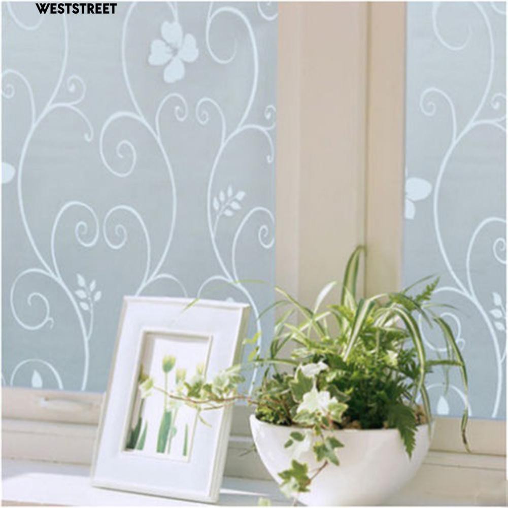  Bayar di Tempat 45x100 cm Frosted Flower Kamar  Mandi  