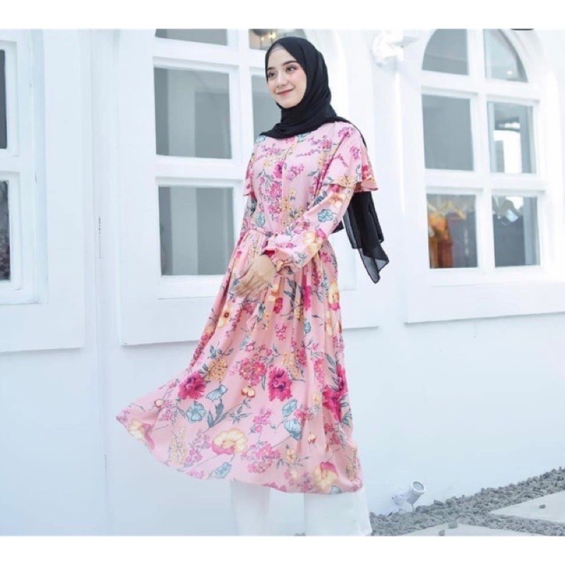 TUNIK LAVENA MOTIF FLORA BUSUI FRIENDLY TUNIK RAYON