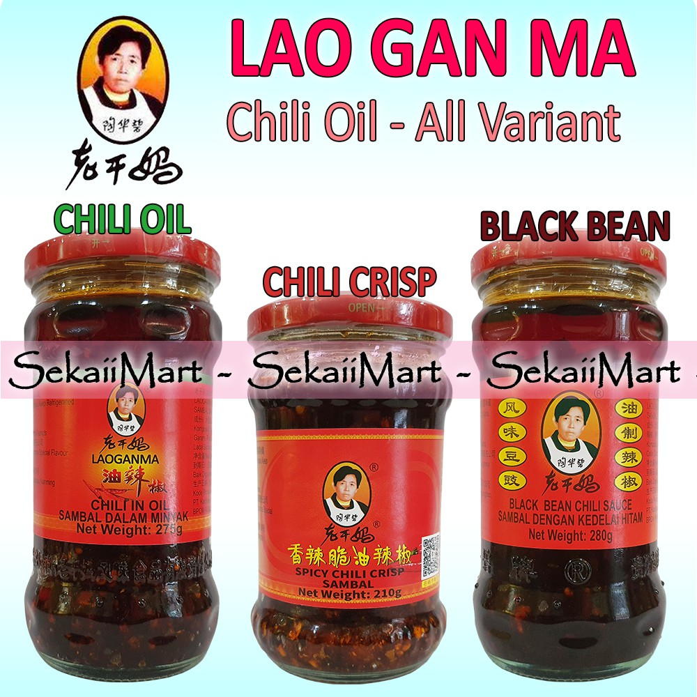

LAOGANMA Chili Oil All Variant - Lao Gan Ma Minyak Cabai Lengkap Chili Oil /Black Bean / Crisp / Hot