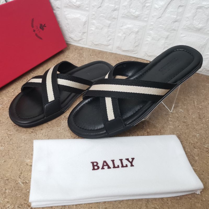 sandal bally sandal pria sendal flat selop cowok sendal slide mirror kulit