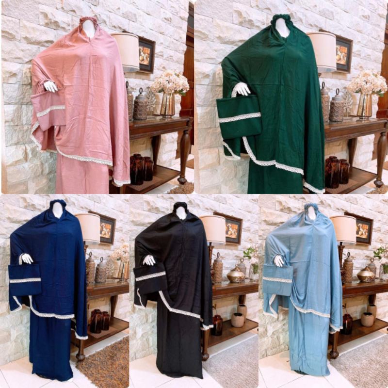 MUKENA BALI RENDA POLOS RAYON / MUKENA MURAH