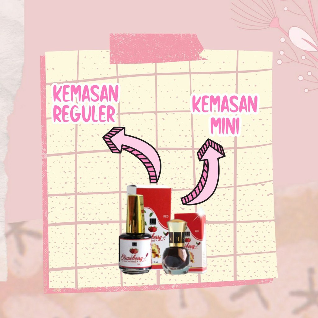 Henna Kuku - Kutek Henna Halal | Nail Henna Sah Sholat | Strawberry Nail Henna uk. 5ml &amp; 14ml FREE KIKIR KUKU