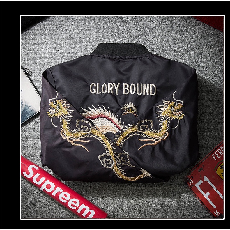 Jaket pria Sukajan Jacket cowok glory bound ori import bordir eagle dragon murah impor premium cod