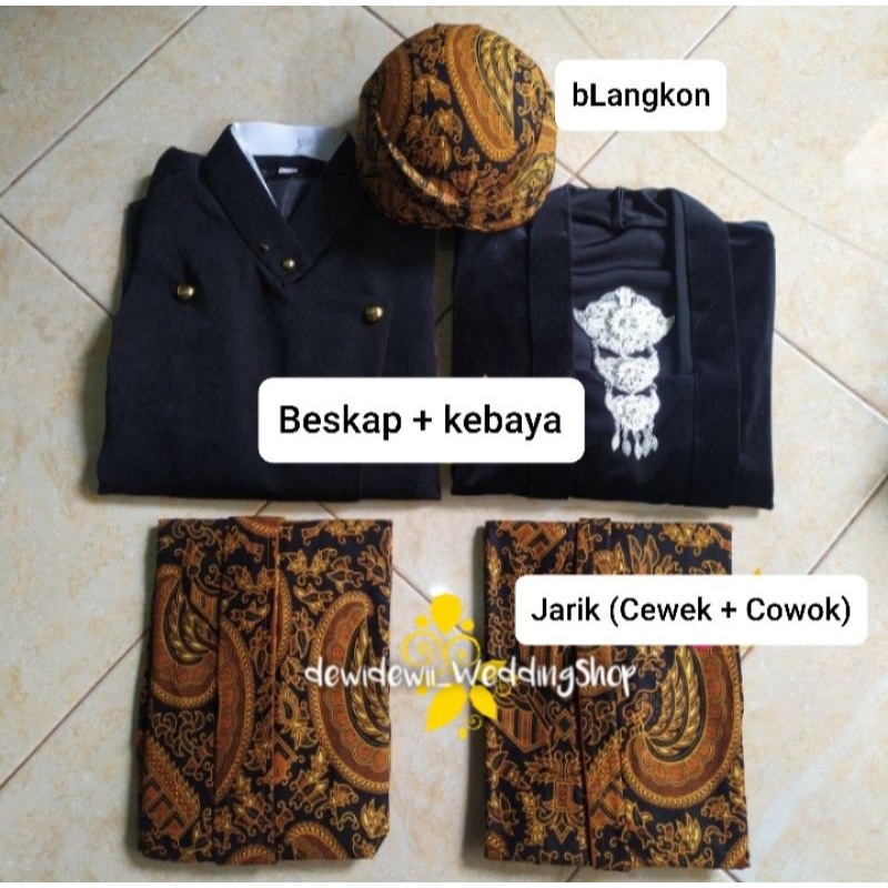 Set Lengkap Baju Prewedding / Baju Couple Adat Jawa - Motif Semen Romo