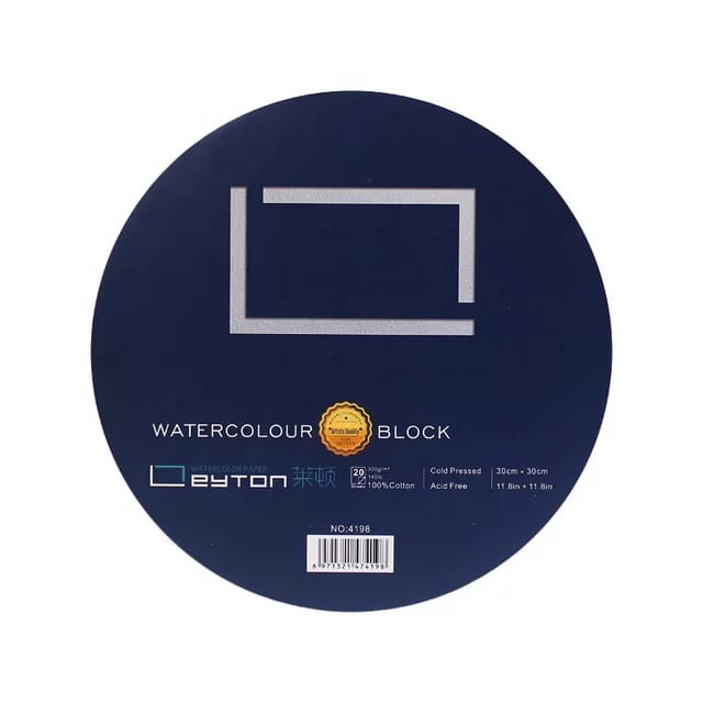

leyton round watercolor block 300GSM 100%cotton 30x30cm