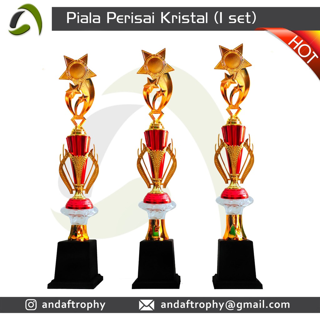 Piala/Trophy Perisai Kristal 1 Set