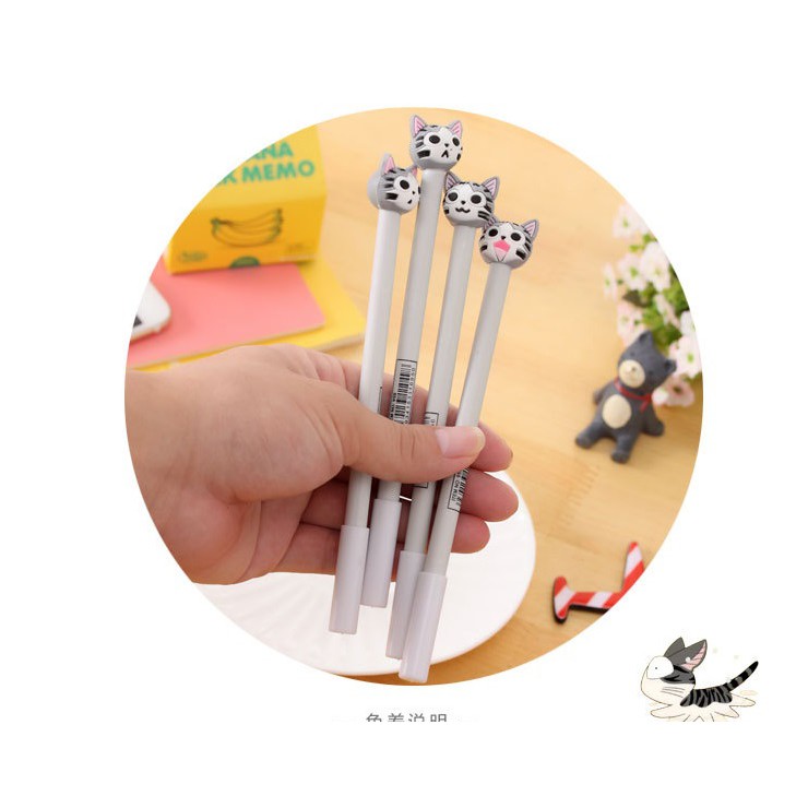 pen kepala kucing cute cat Gel 0.5mm black pen shape (4B2) spe012