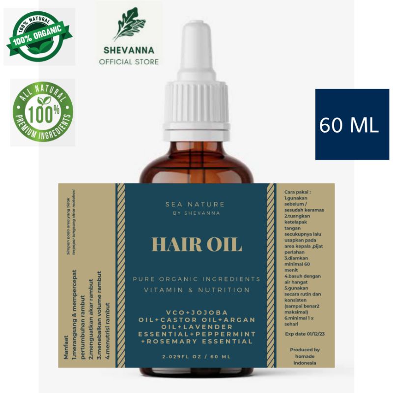 HAIR OIL penumbuh rambut perawatan rambut treatment rambut alami SEA NATURE by Pickworth