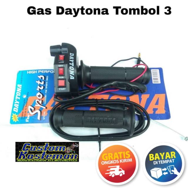 Gas Spontan Daytona Tombol 3 Tombol Stater Saklar On Off Ninja R RR Vixion Verza Cb C70 Gl Pro DLL