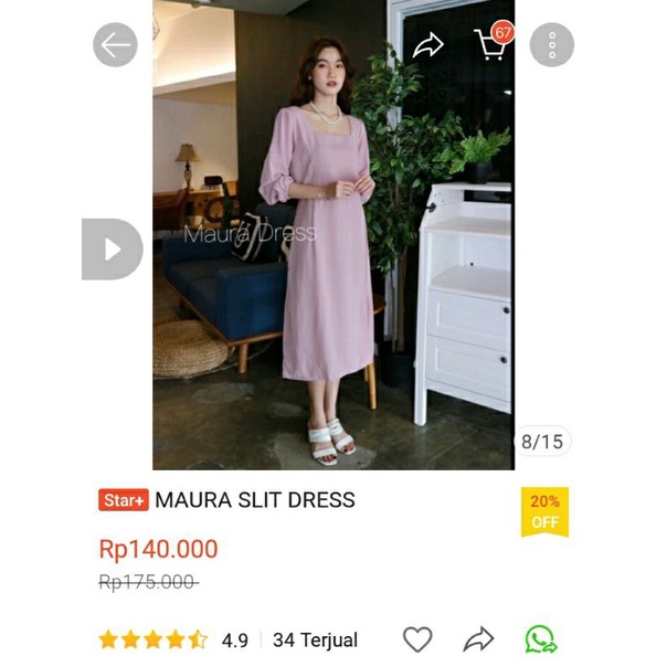 MAURA SLIT DRESS BY VOSSHOP