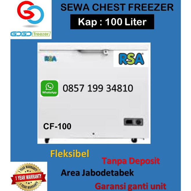 Penyewaan Freezer Box Rsa/Gea Kapasitas 100 Liter Untuk 3 Bulan