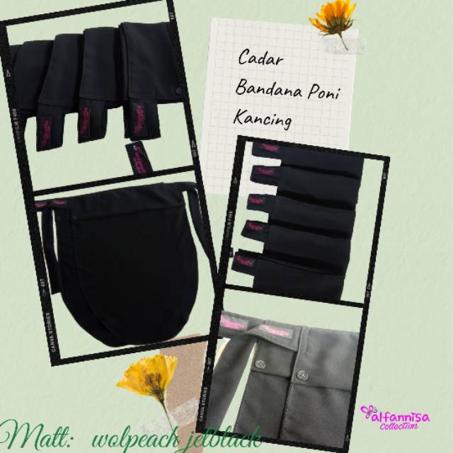 Cadar bandana poni kancing