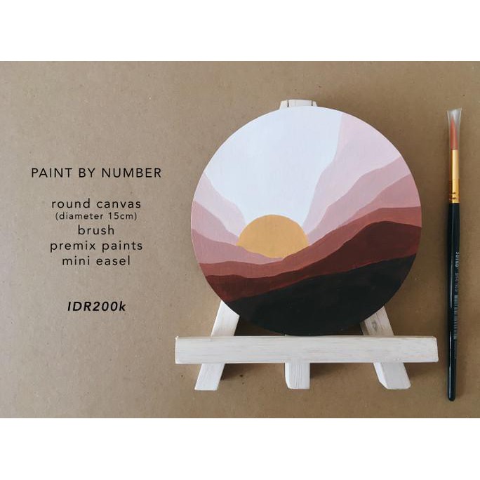 

tiny landscape paint by number / mini painting / acrylic set / art set