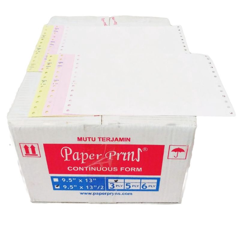 

CONTINUOS FORM PAPERPRYNS 9,5 X 13/2 3PLY NCR BAGI 2
