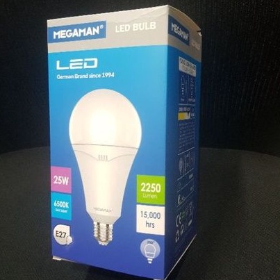 Lampu LED bohlam MEGAMAN 25 WATT bulb lamp putih white 6500K daylight 2250 lumen