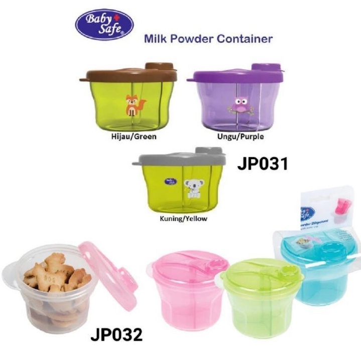 Baby Safe Milk Powder Container JP031 JP032 JP035 - Babysafe Wadah Tempat Susu Formula Bayi - Kotak Susu Bubuk Bulat Anak Bayi