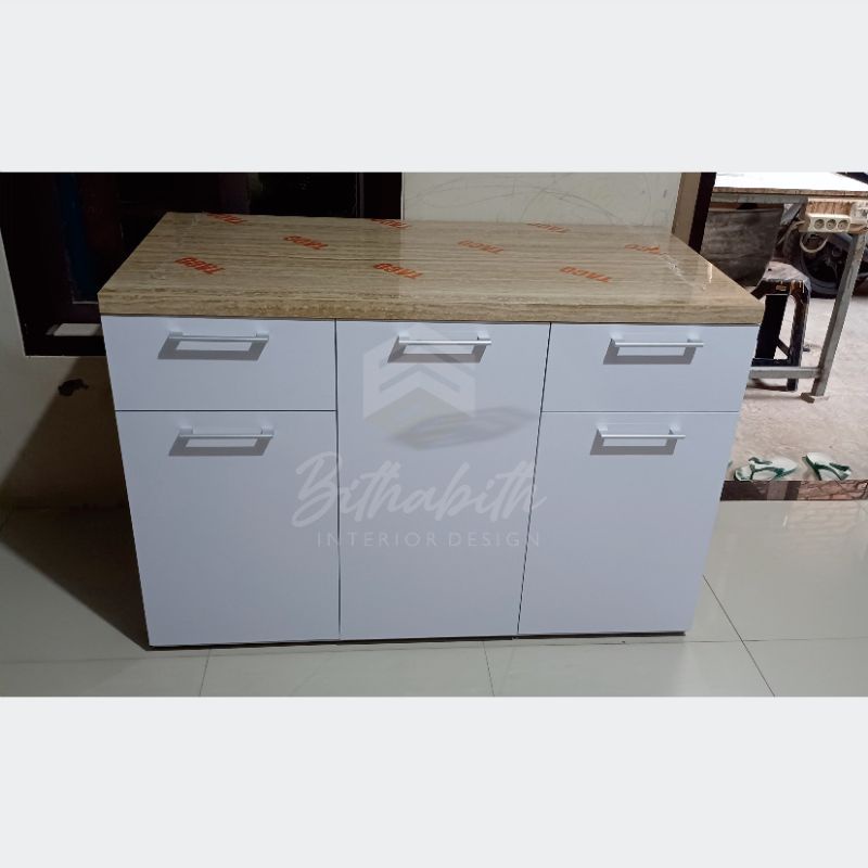 meja  dapur kitchenset bawah dan rak ambalan