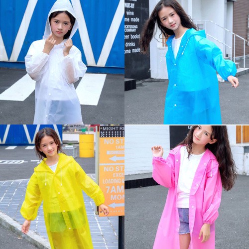 Jas Hujan Anak Warna - Raincoat Anak - Mantel Jas Hujan