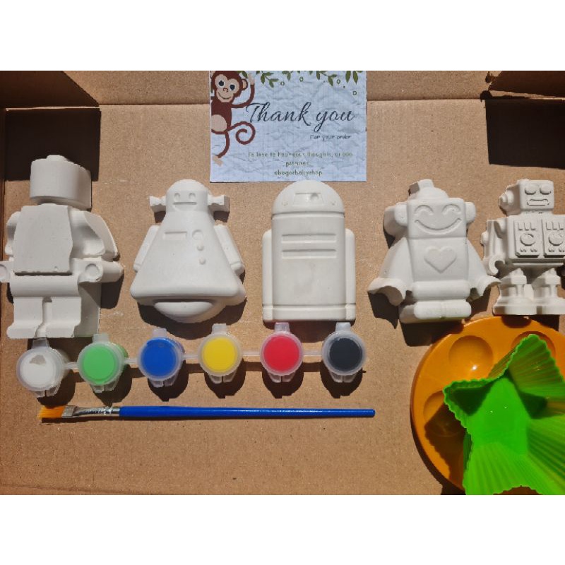 

DIY Melukis Patung Tema Robot| Hadiah unik Goodie Bag Hampers Souvenir