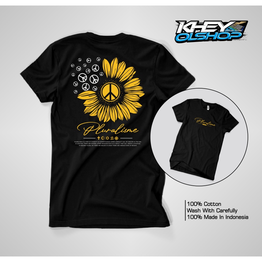 Kaos Baju Tshirt PLURALISME SUN FLOWERS BUNGA MATAHARI KAOS DISTRO TERLARIS - KHEYOLSHOP