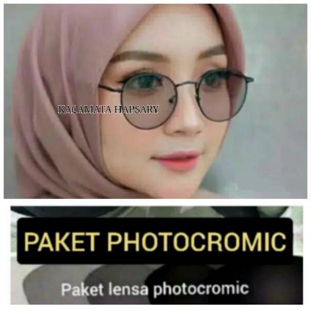 Frame Kacamata Minus Korea Retro Lilo | Paket Kacamata Minus | Lensa Photocromic | Lensa AntiRadiasi