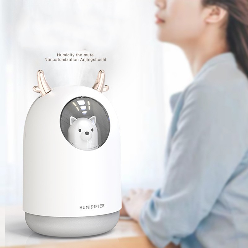 Taffware Pet Ultrasonic Humidifier RGB Aroma Essential Oil Diffuser 300ml - HUMI M106 - White