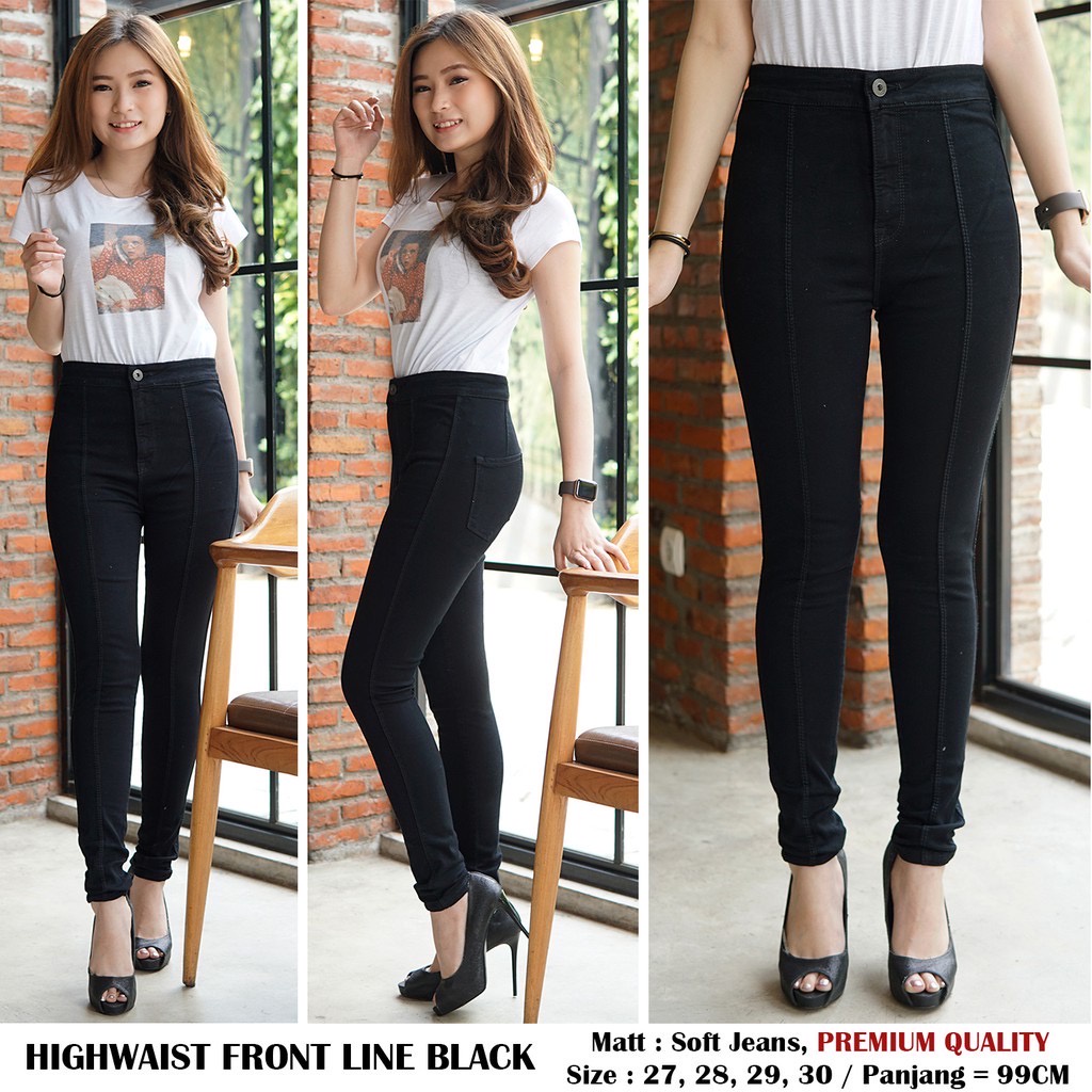 HW TULANG SNOW / HW FRONT LINE / HIGHWAIST JEANS WANITA