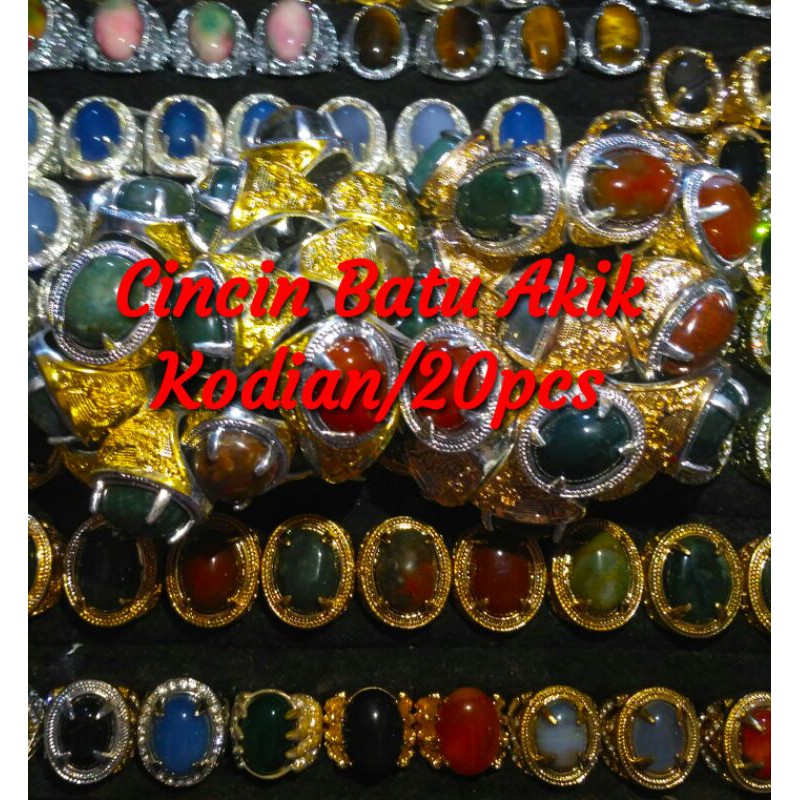 Cincin Batu Akik Kodian/20pcs