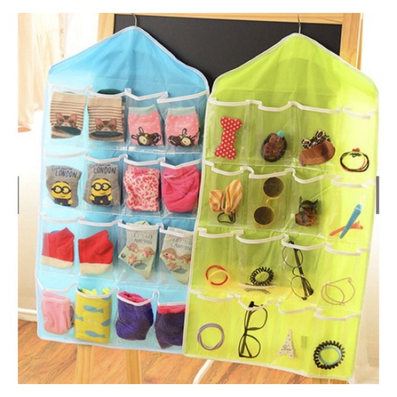 Pouch Hanging Gantung Organizer 16 Sekat Tempat Celana Dalam Storage